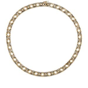 14k yellow and white gold link necklace
